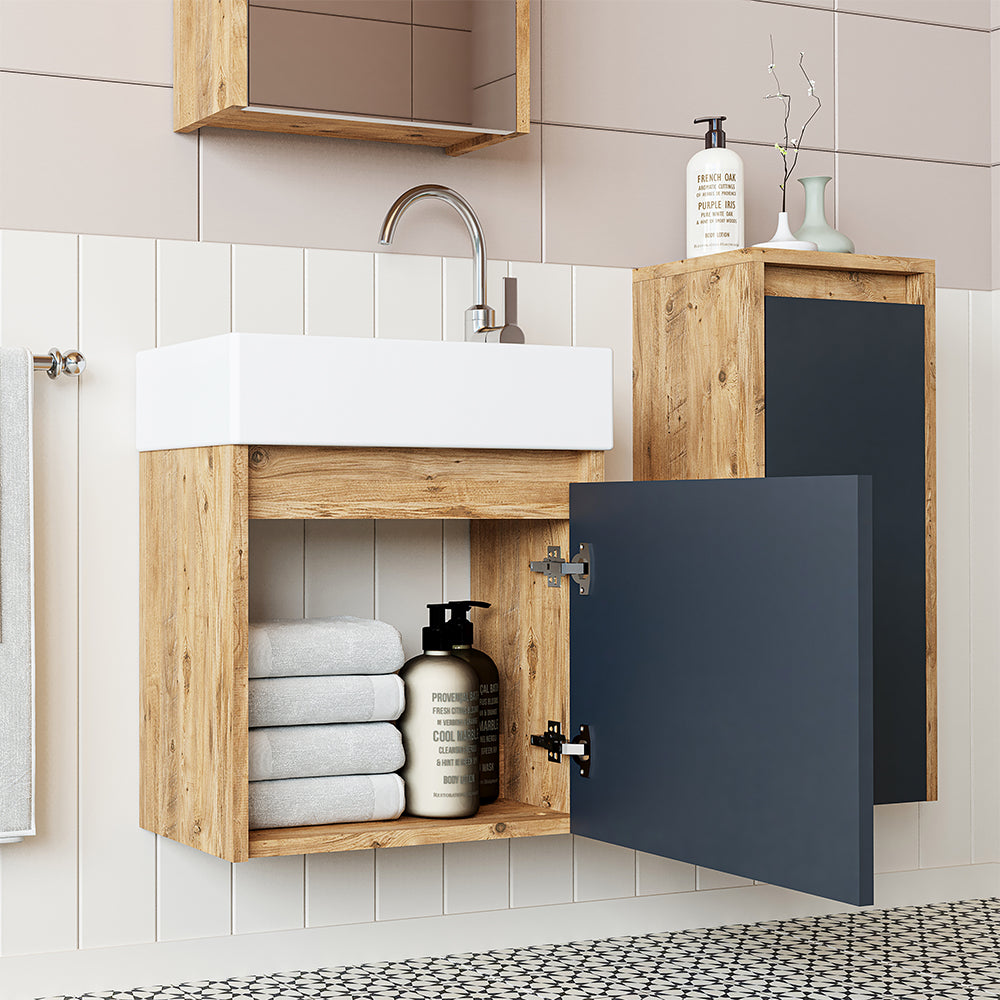 Badmöbelset • 50cm • Unterschrank mit Waschbecken • Badezimmer Möbel • Gäste WC