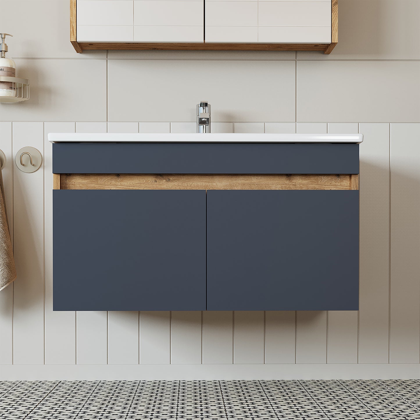 Roomart Atria, Waschbecken mit Unterschrank 85 cm, in 4 Farben, Badezimmermöbel