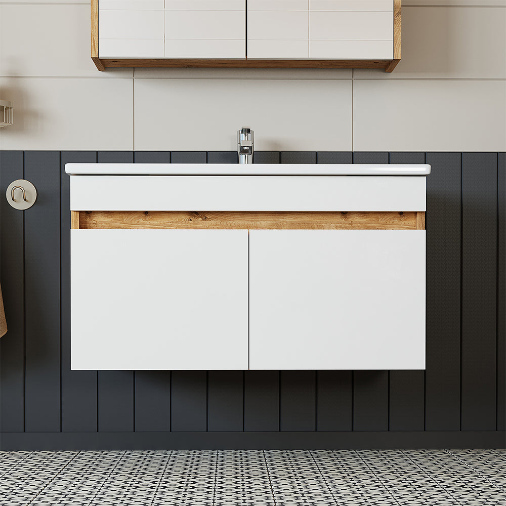 Roomart Atria, Waschbecken mit Unterschrank 85 cm, in 4 Farben, Badezimmermöbel