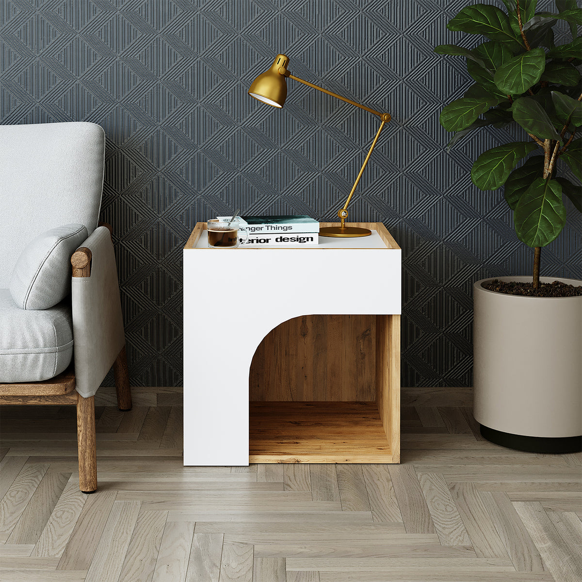 Roomart Tierhaus RINO für Hunde und Katzen, 50 cm, mit Beistelltisch-Funktion