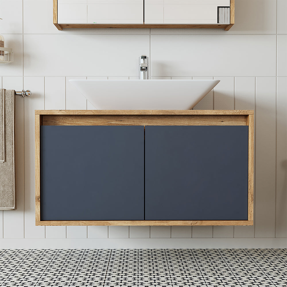 Roomart Waschbecken mit Unterschrank 85 cm • Weiß • Eiche • Weiß-Eiche • Anthrazit Eiche