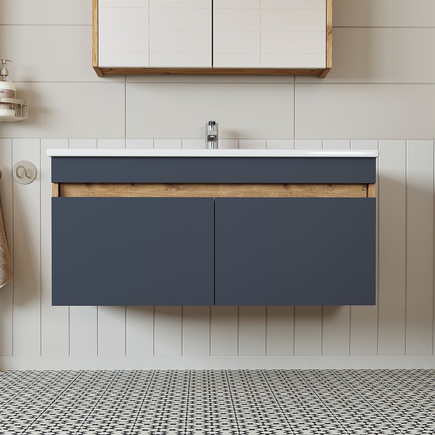 Roomart Atria, Waschbecken mit Unterschrank 100 cm, in 4 Farben, Badezimmermöbel