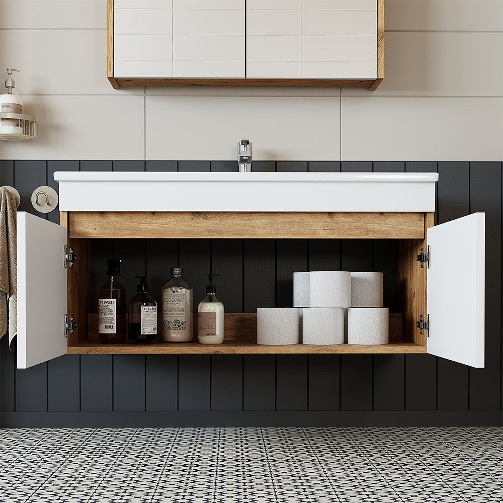 Roomart Atria, Waschbecken mit Unterschrank 100 cm, in 4 Farben, Badezimmermöbel