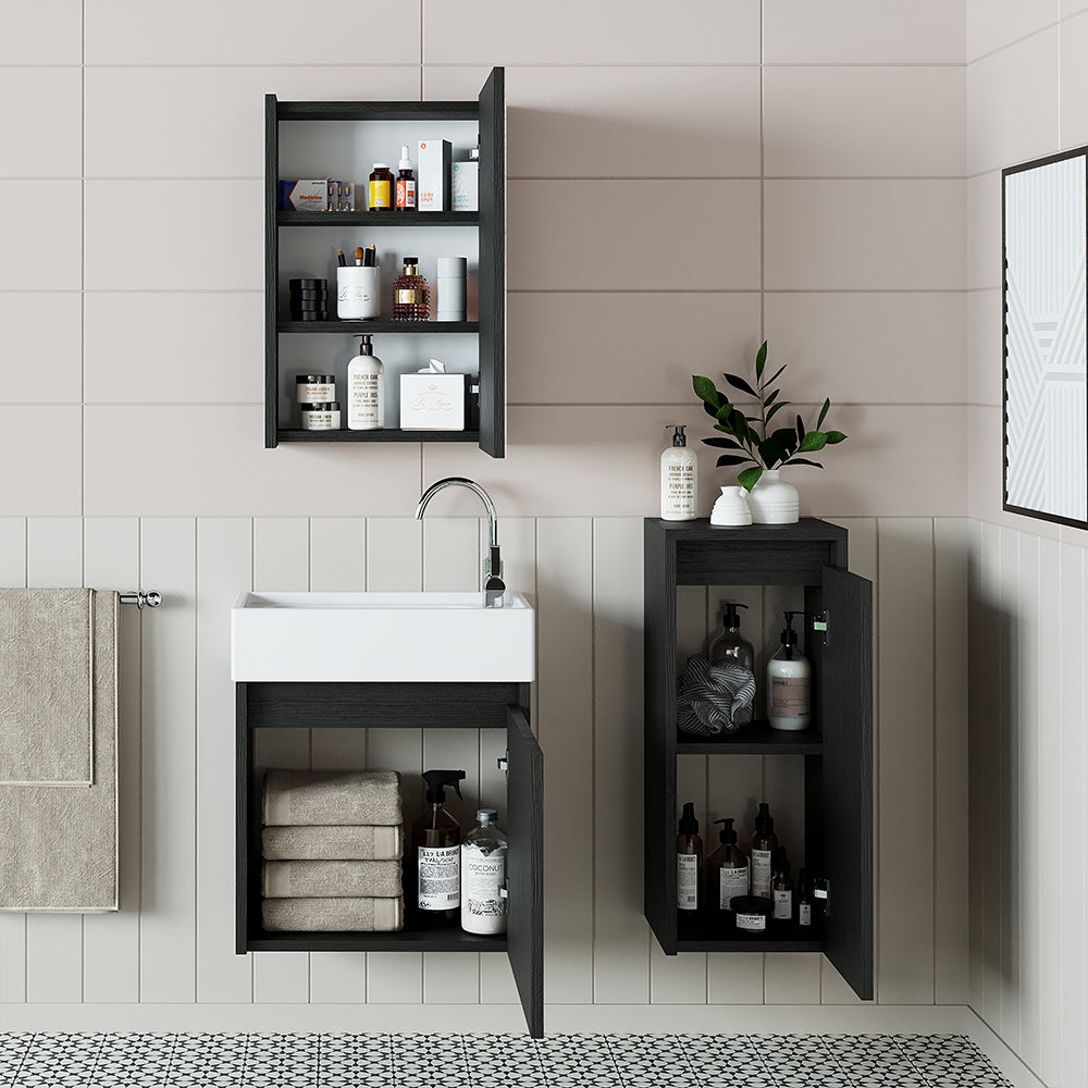 Badmöbelset • 50cm • Unterschrank mit Waschbecken • Badezimmer Möbel • Gäste WC