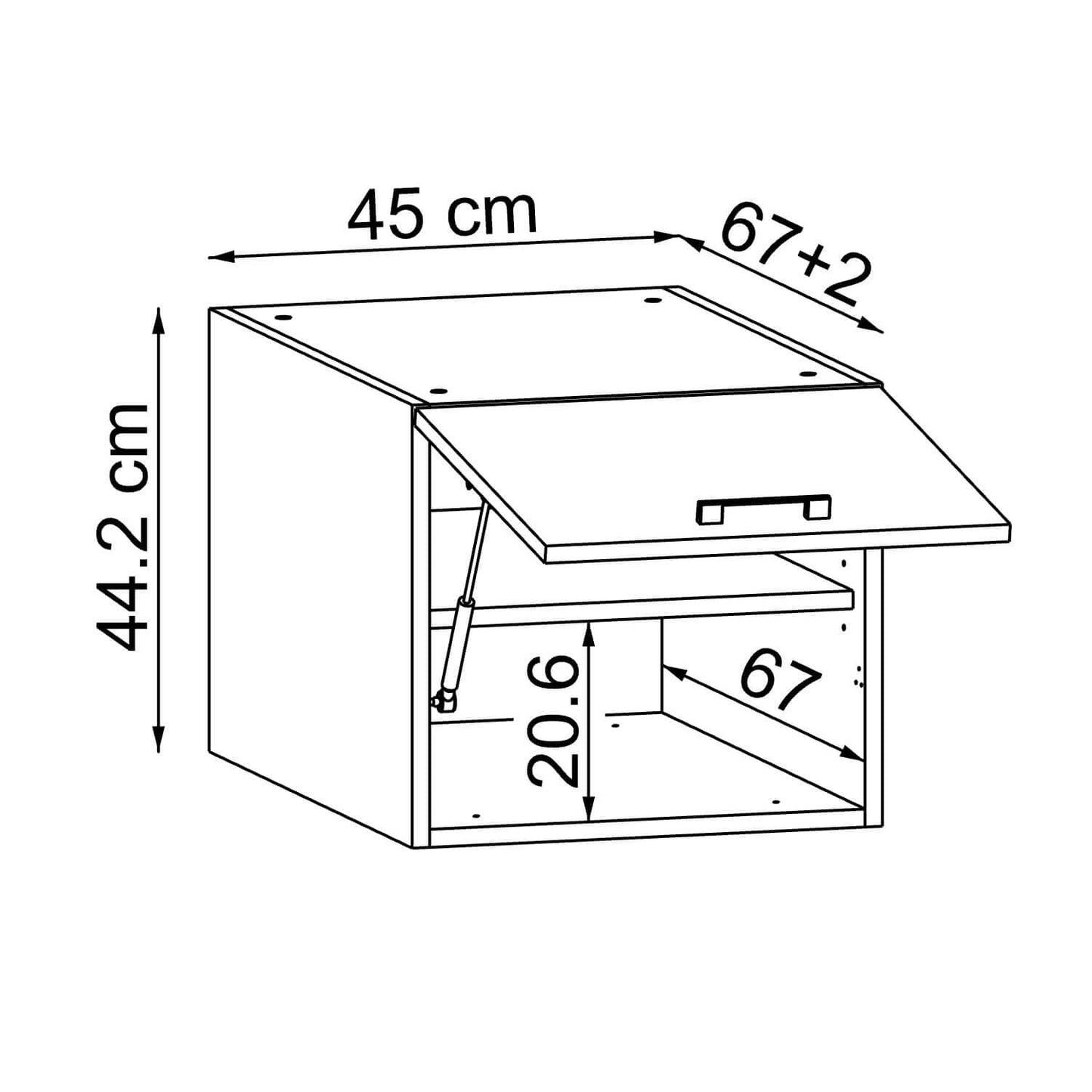 Roomart top cabinet DORA suitable for Dora tall cabinet 45 cm porridge