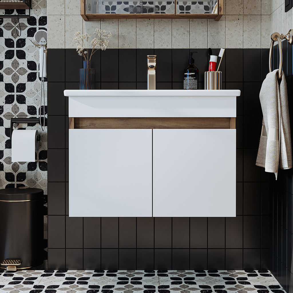 Roomart bathroom furniture set ATRIA 65 cm vanity unit with washbasin mirror cabinet tall cabinet - mirror bathroom, mirror cabinet bathroom 60 cm wide, bathroom mirror cabinet, mirror cabinet with lighting, mirror cabinet 80 cm wide, mirror cabinets for bathroom, mirror cabinets for bathroom