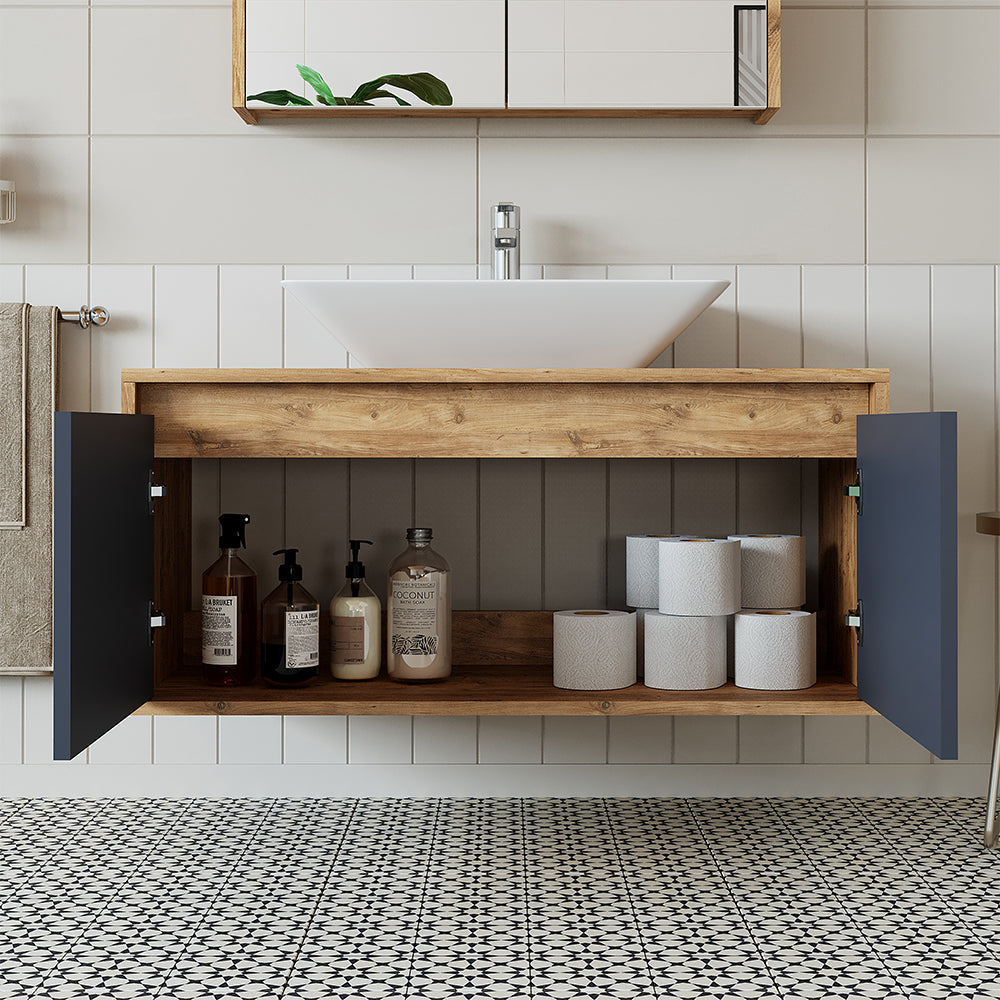 Roomart Atlantic, Waschbecken mit Unterschrank 100 cm, in 5 Farben, Badezimmermöbel