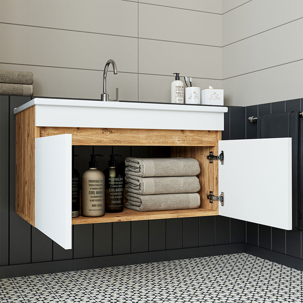 Roomart Atria, Waschbecken mit Unterschrank 85 cm, in 4 Farben, Badezimmermöbel