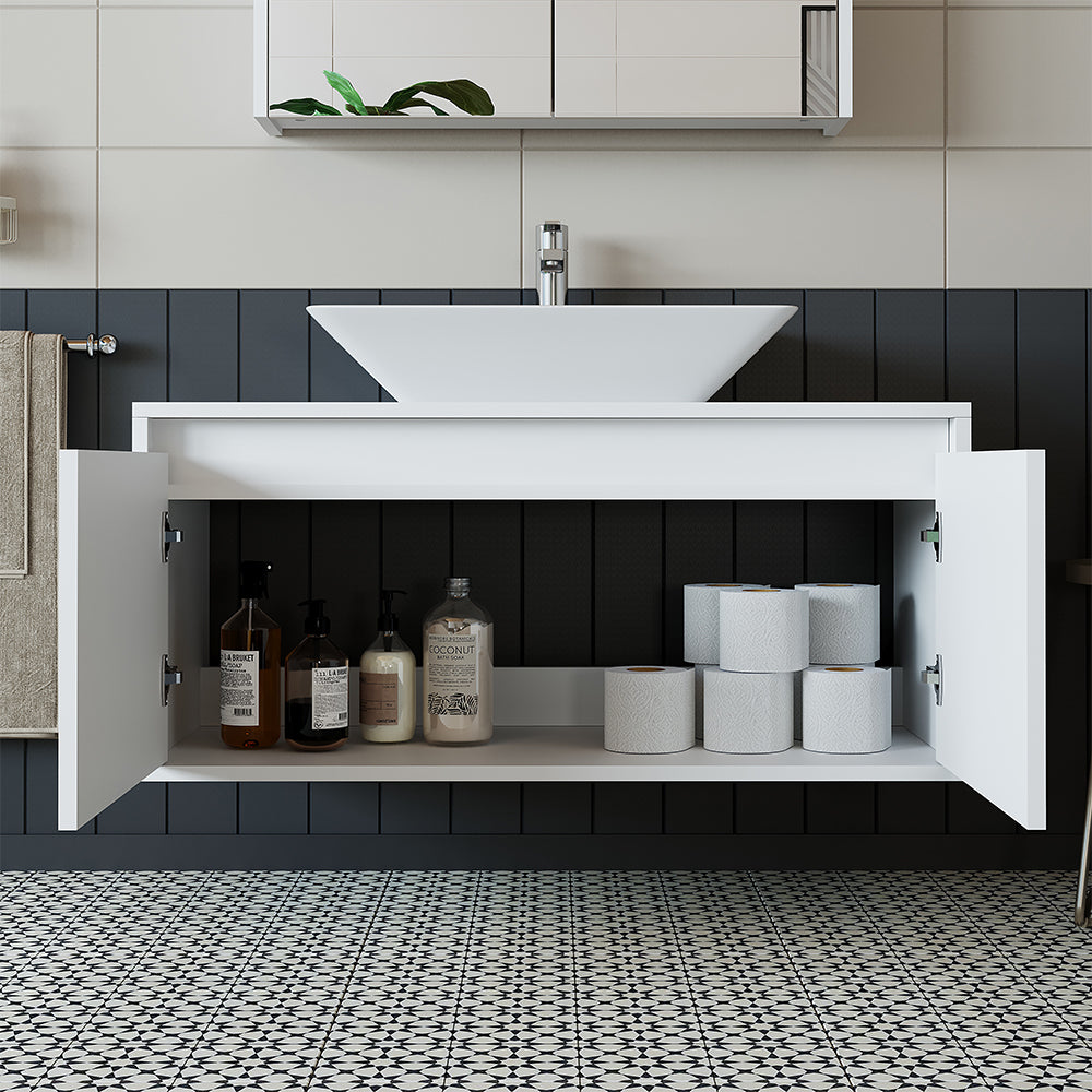 Roomart Atlantic, Waschbecken mit Unterschrank 100 cm, in 5 Farben, Badezimmermöbel