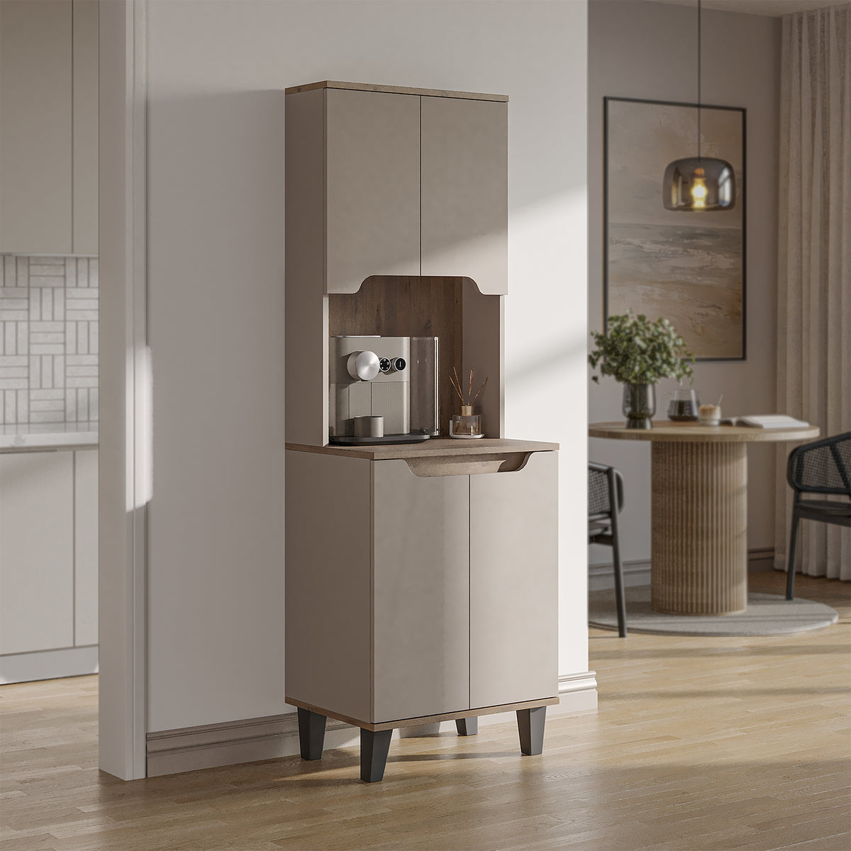 Roomart Küchenschrank DEFNE, 182 cm, mit offener Nische für Kaffeemaschine, in 5 Farben