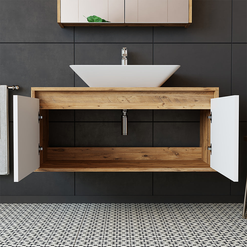 Roomart Atlantic, Waschbecken mit Unterschrank 100 cm, in 5 Farben, Badezimmermöbel