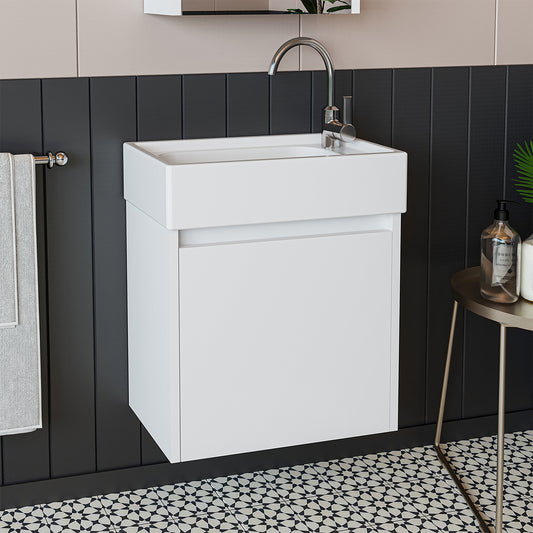 Roomart, mobile da bagno MINI con lavabo 50cm per WC ospiti in 5 colori - e, mobile a specchio, economico, set, mobili, senza, sifone, ceramica, set mobili bagno, set mobili bagno, stile casa di campagna, lavabo, lavabo, mobile bagno, lavabo da appoggio