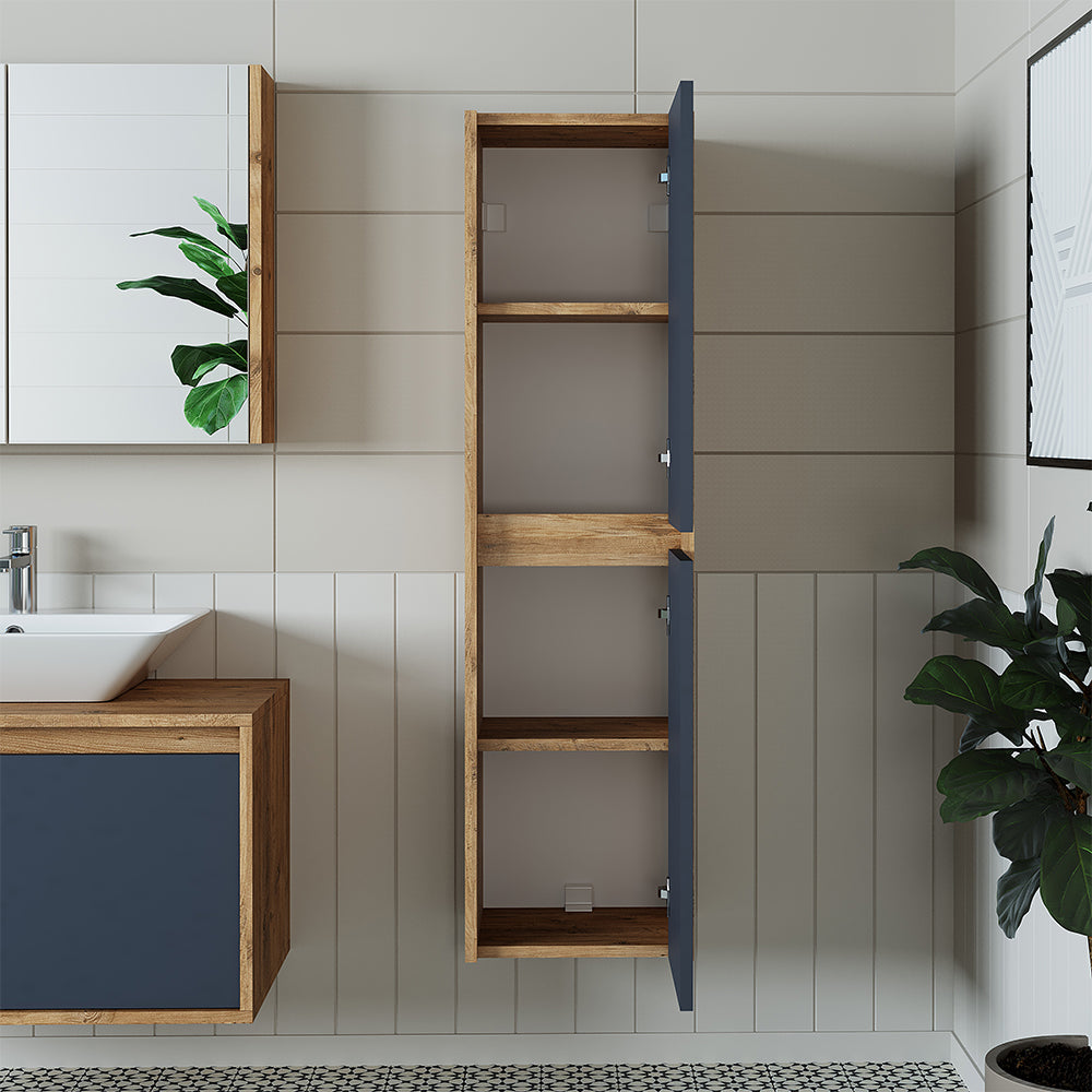 Roomart, mobile bagno, mobile alto, larghezza 35 cm, mensola bagno, in 3 colori