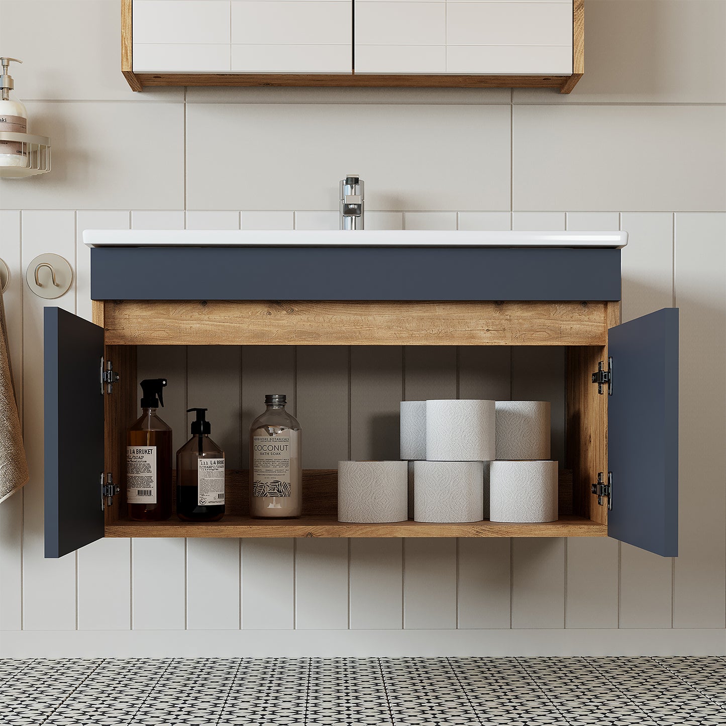 Roomart Atria, Waschbecken mit Unterschrank 85 cm, in 4 Farben, Badezimmermöbel