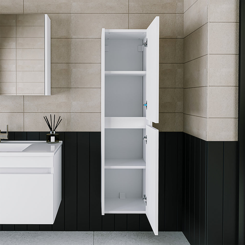 Roomart, mobile bagno, mobile alto, larghezza 35 cm, mensola bagno, in 3 colori