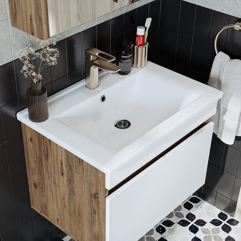 Roomart bathroom furniture set ATRIA 65 cm vanity unit with washbasin mirror cabinet tall cabinet - mirror bathroom, mirror cabinet bathroom 60 cm wide, bathroom mirror cabinet, mirror cabinet with lighting, mirror cabinet 80 cm wide, mirror cabinets for bathroom, mirror cabinets for bathroom