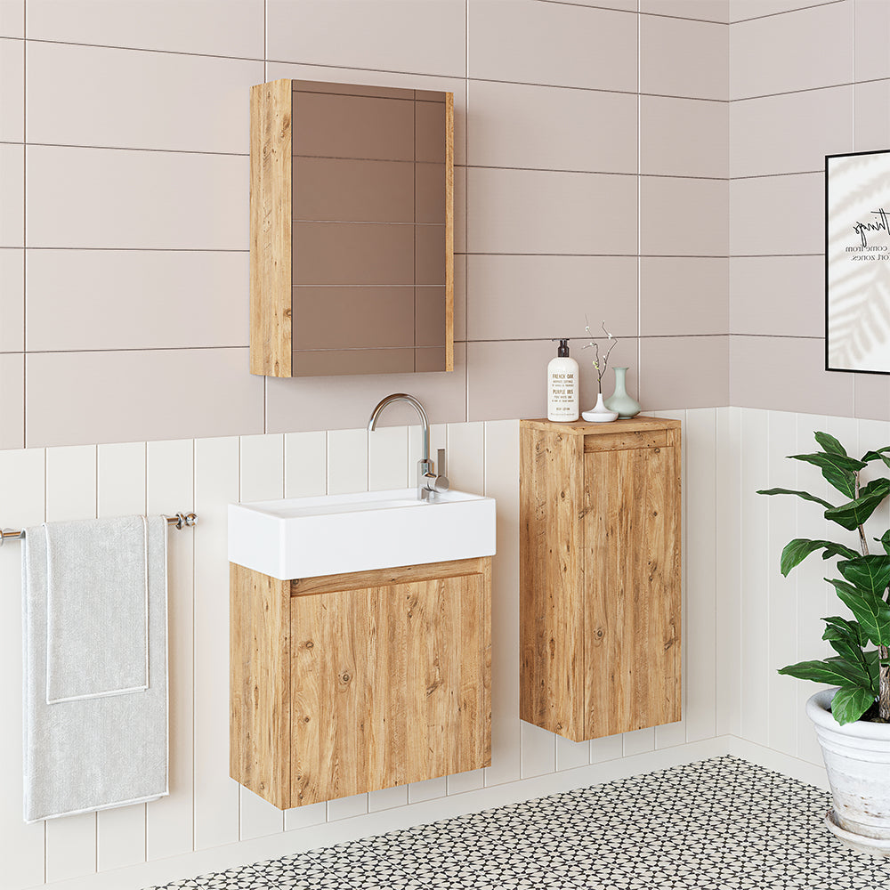 Badmöbelset • 50cm • Unterschrank mit Waschbecken • Badezimmer Möbel • Gäste WC