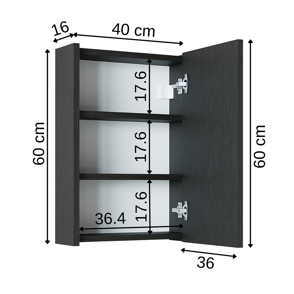 Badmöbelset • 50cm • Unterschrank mit Waschbecken • Badezimmer Möbel • Gäste WC