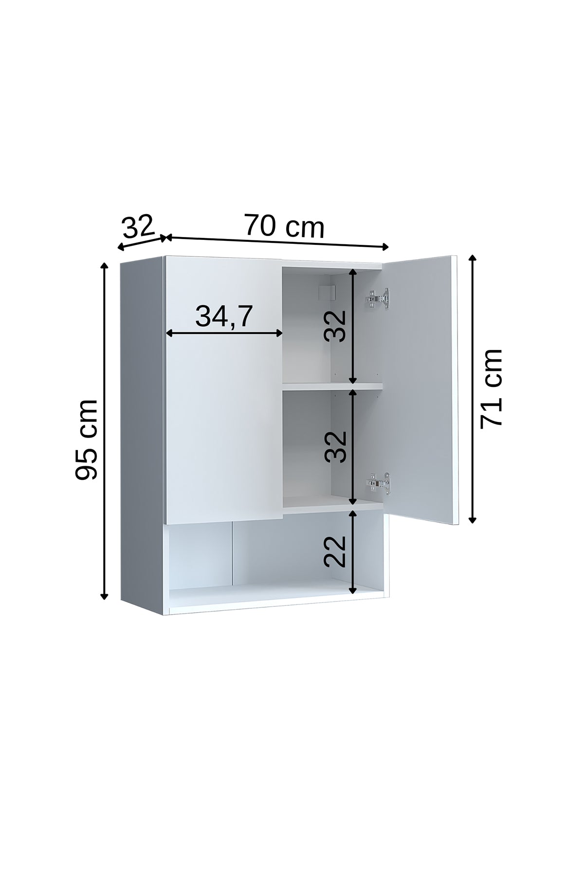 Roomart, Badezimmer Waschmaschinenschrank Atlantic, Waschmaschinenüberbau, Badregal, BHT: 70 x 191 x 70 cm, in Weiß - badezimmerschrank, waschbecken, badezimmermöbel, badschrank, badezimmer, mit, unterschrank, badmöbel, set, waschtisch, möbel, badezimmerm