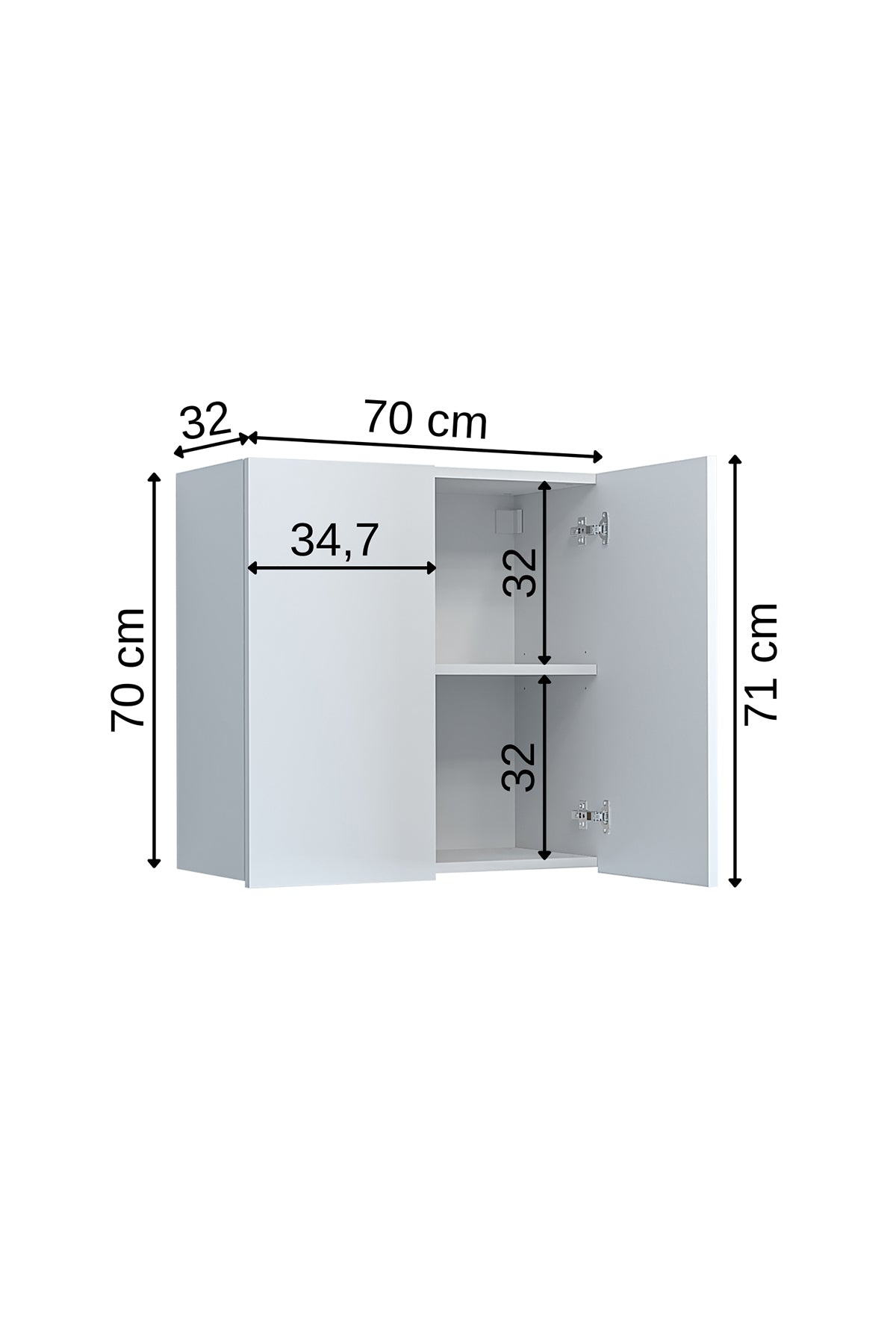 Roomart, Badezimmer Waschmaschinenschrank Atlantic, Waschmaschinenüberbau, Badregal, BHT: 70 x 191 x 70 cm, in Weiß - badezimmerschrank, waschbecken, badezimmermöbel, badschrank, badezimmer, mit, unterschrank, badmöbel, set, waschtisch, möbel, badezimmerm