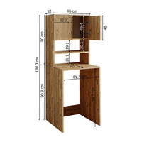 Roomart, Szafka łazienkowa pod pralkę Atlantic, nadbudowa pod pralkę, WDH: 65 x 181 x 60 cm, w kolorze dąb bielony, dąb antracyt - meble łazienkowe, zestaw, odpływ, umywalka, łazienka, meble, łazienka, szafka pod umywalkę, cm, szeroka, nowoczesna, umywalka, głęboka, m