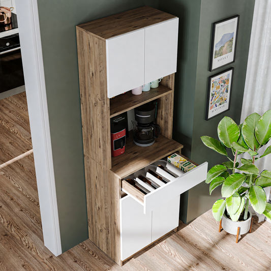 Roomart Küchenschrank NAPOLI, 180 cm, mit offener Nische und Schublade, in 4 Farben