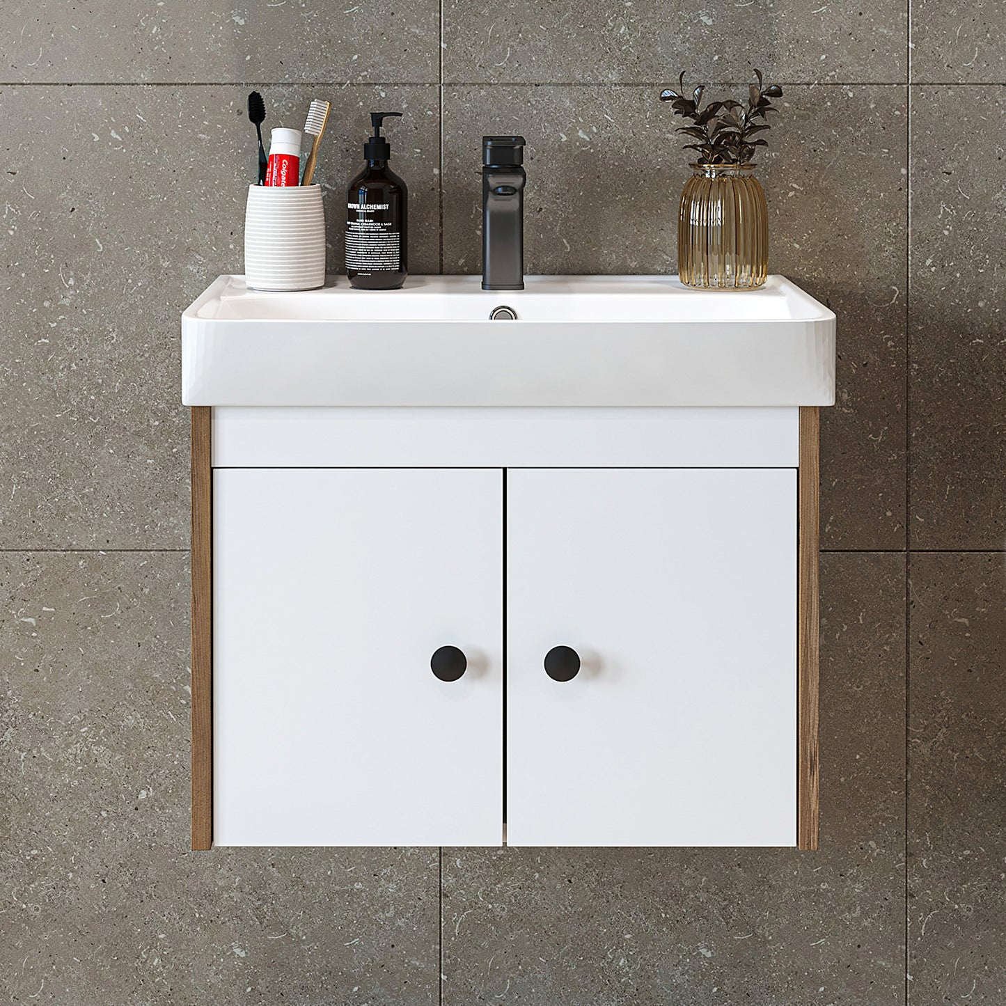 Set di mobili da bagno - ADA - Mobiletto con lavabo - Specchiera - Mobiletto laterale - Mobili da bagno - mobile da bagno, lavabo, mobili da bagno, mobile da bagno, bagno, con, mobiletto, mobili da bagno, set, lavabo, mobili, bagno, bagno