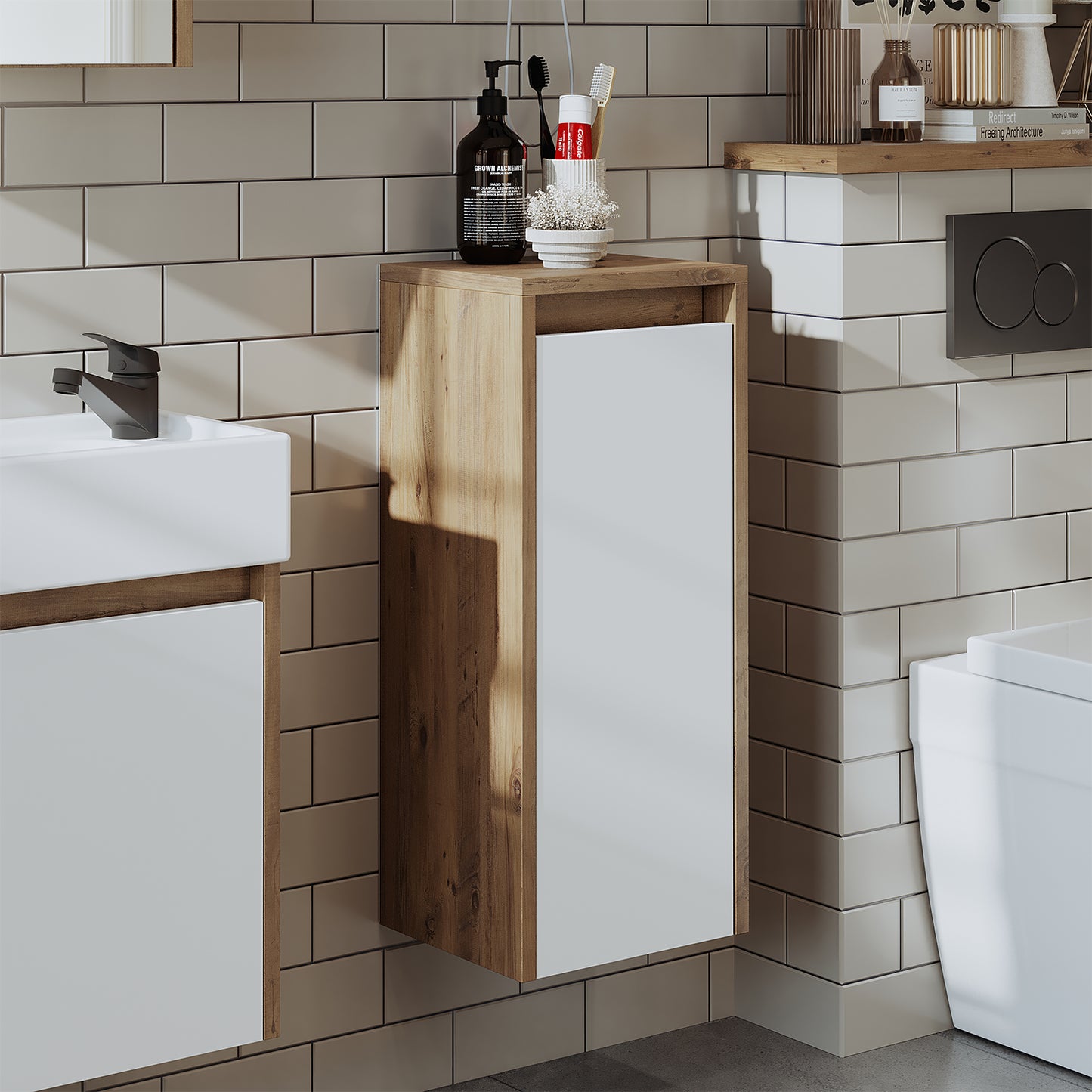 Badmöbelset • PUNTO • Unterschrank mit Waschbecken • Badezimmer Möbel • Gäste WC