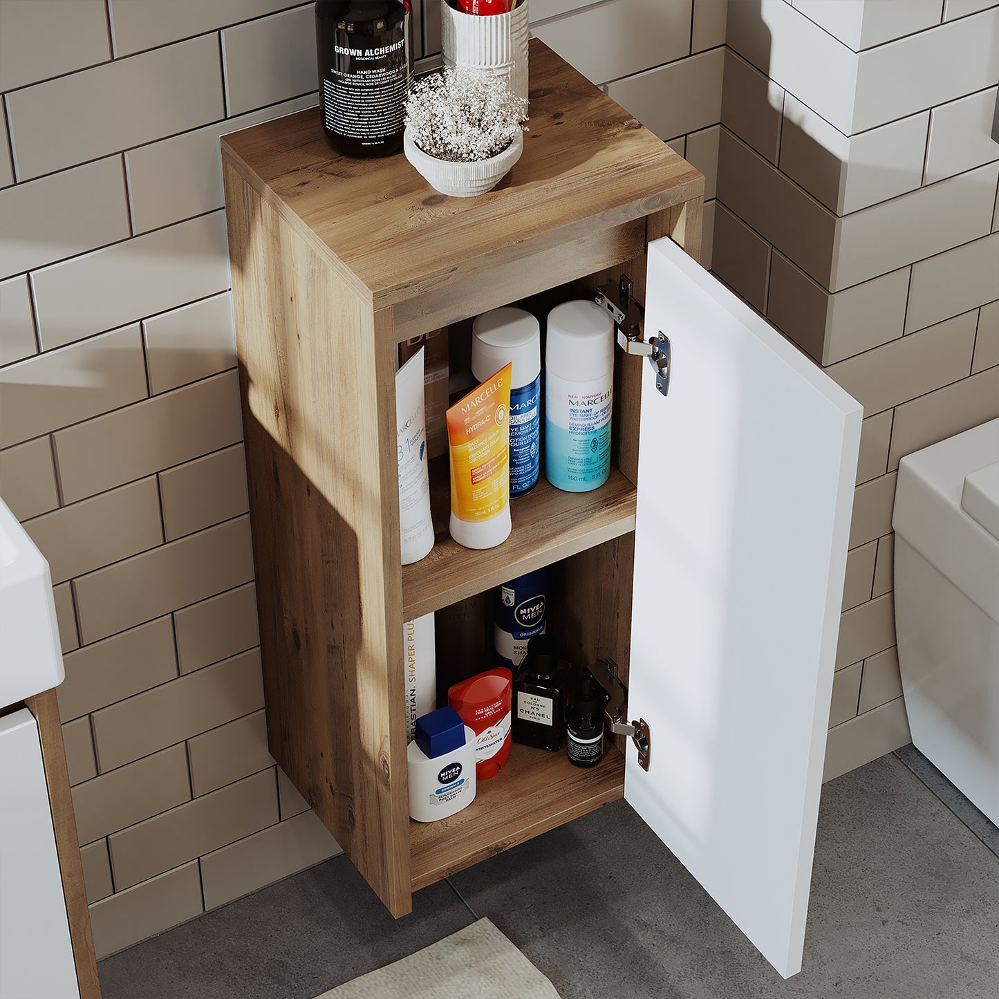 Badmöbelset • PUNTO • Unterschrank mit Waschbecken • Badezimmer Möbel • Gäste WC