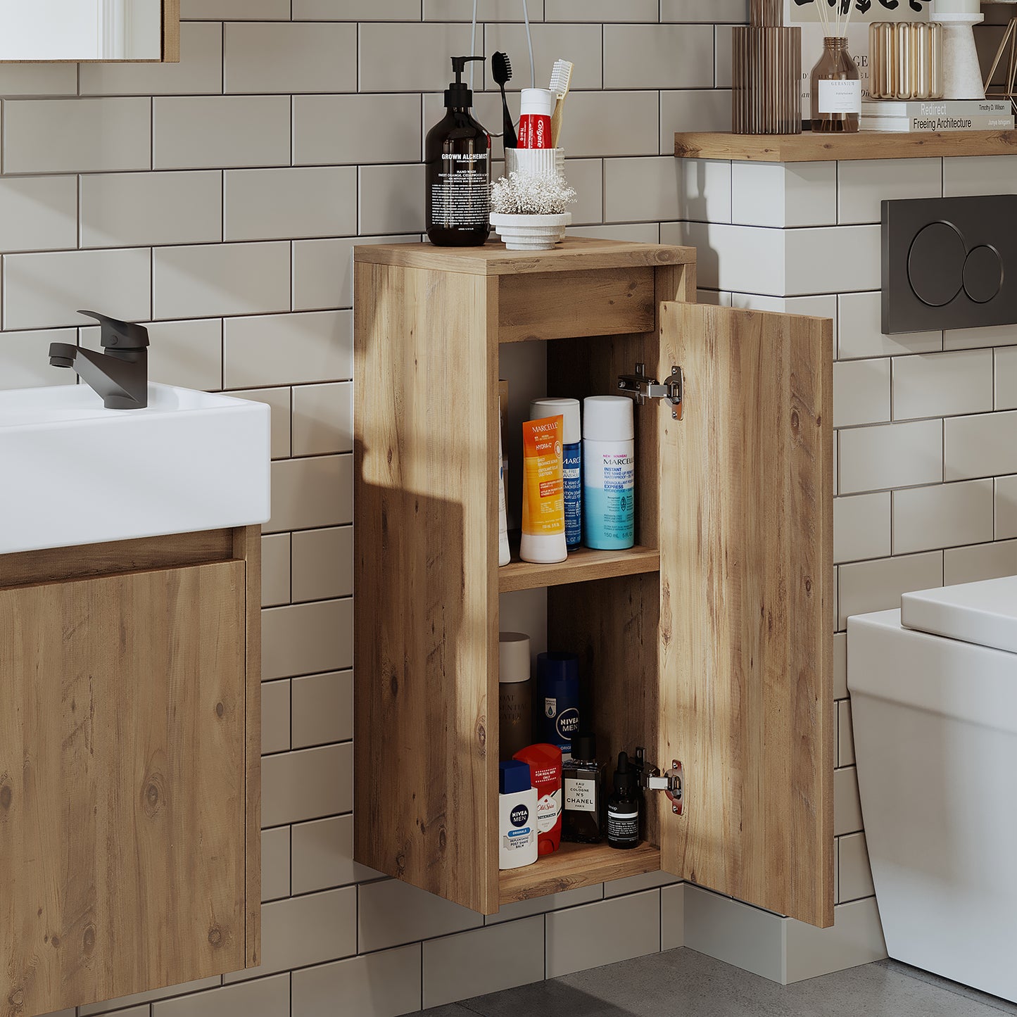 Badmöbelset • PUNTO • Unterschrank mit Waschbecken • Badezimmer Möbel • Gäste WC