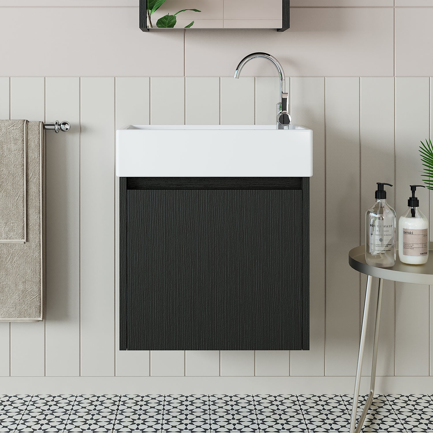 Roomart, MINI vanity unit with washbasin 50cm guest toilet bathroom furniture in 5 colors - and, mirror cabinet, cheap, sets, furniture, without, siphon, ceramic, bathroom furniture set, bathroom furniture sets, country style, washbasin, washbasin, bathroom cabinet, countertop basin