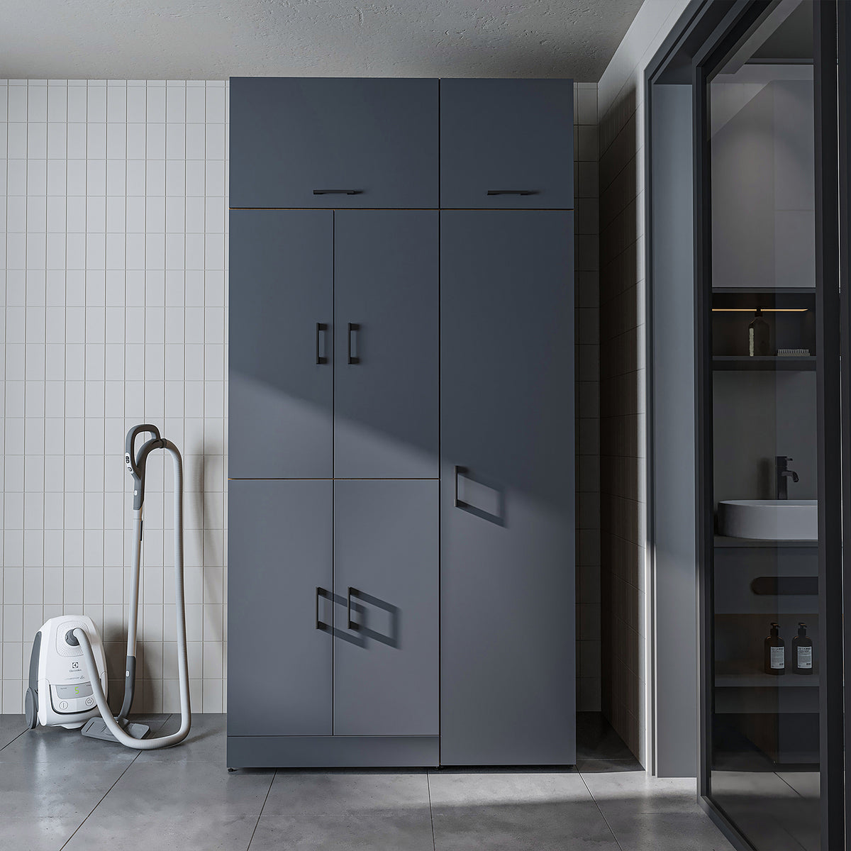 Roomart Waschmaschinenschrank DORA-II, 115 cm, für Waschmaschine und Trockner, in 5 Farben