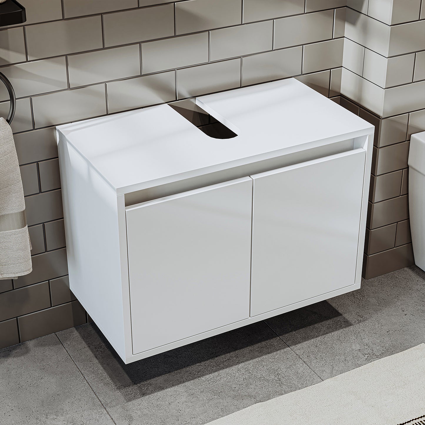Roomart bathroom vanity unit HBD:45x65x35 cm - white - oak - white-oak - anthracite oak