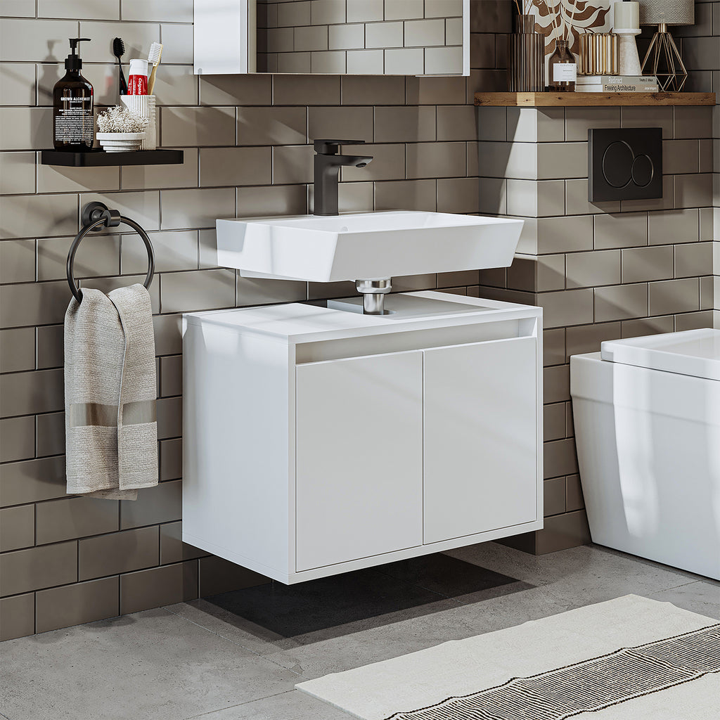 Roomart bathroom furniture set MELONA 3-piece, in 4 colors, 65cm vanity unit - mirror cabinet - tall cabinet- bathroom furniture, set, drain, washbasin, bathroom, furniture, bathroom furniture, bathroom, washbasin vanity unit, cm, wide, modern, washbasin, deep, with, vanity unit