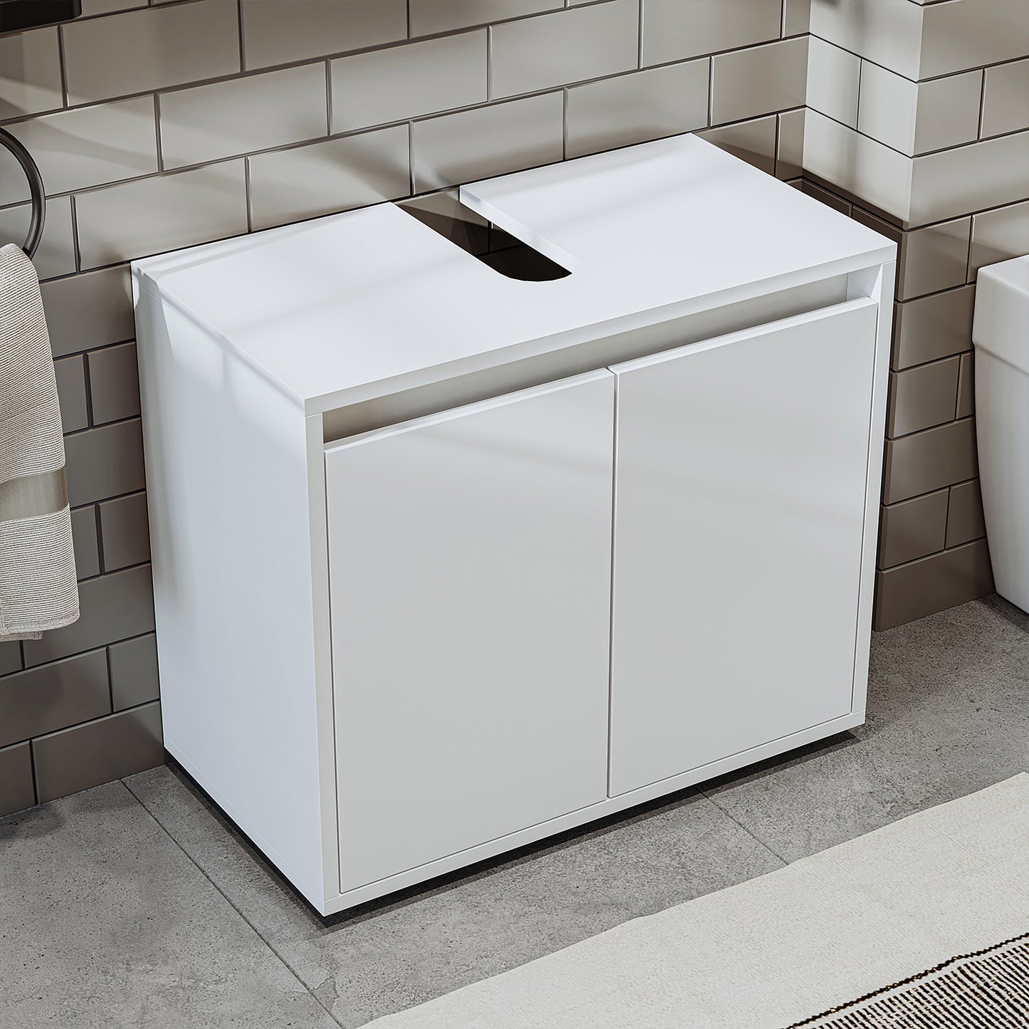 Mobile bagno Roomart HBD:55x65x35 cm - bianco - rovere - bianco-rovere - rovere antracite