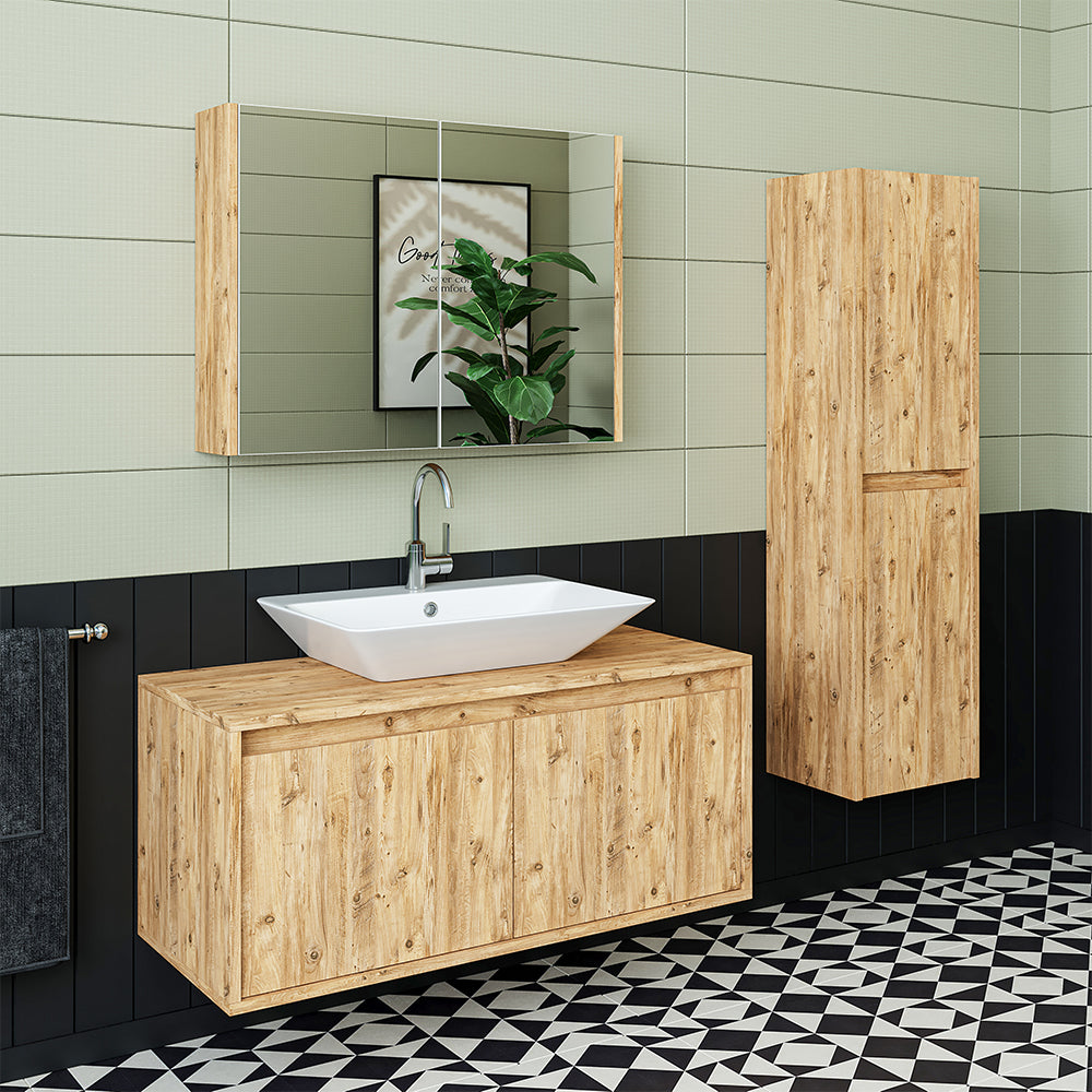 waschbecken, badezimmermöbel set, waschtisch mit unterschrank, badezimmer möbel, hochschrank, schrank, beleuchtung, badmöbel, waschbeckenunterschrank, spiegelschrank, spiegel, breit, bad, gäste, hängend, badezimmerschrank, weiß, furniture