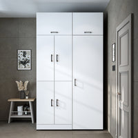 Roomart washing machine cabinet " DORA SET" for dryer & washing machine, 130 cm wide, in 4 colors, with doors & pull-out shelf - white - white oak - anthracite oak - oak - washing machine cabinet, washing machine shelf, washing tower, cabinet, white, washing machine