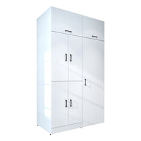 Roomart washing machine cabinet " DORA SET" for dryer & washing machine, 130 cm wide, in 4 colors, with doors & pull-out shelf - white - white oak - anthracite oak - oak - washing machine cabinet, washing machine shelf, washing tower, cabinet, white, washing machine