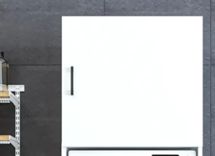 Roomart Szafka pod pralkę, uchwyt meblowy, uchwyt, czarny matowy - szafka pod pralkę, półka pod pralkę, wieża pralnicza, szafka, biały, pralki, szafka dolna, pralka, suszarka, szafka domowa, szafki, szafka łazienkowa, wysoka szafka, łazienka