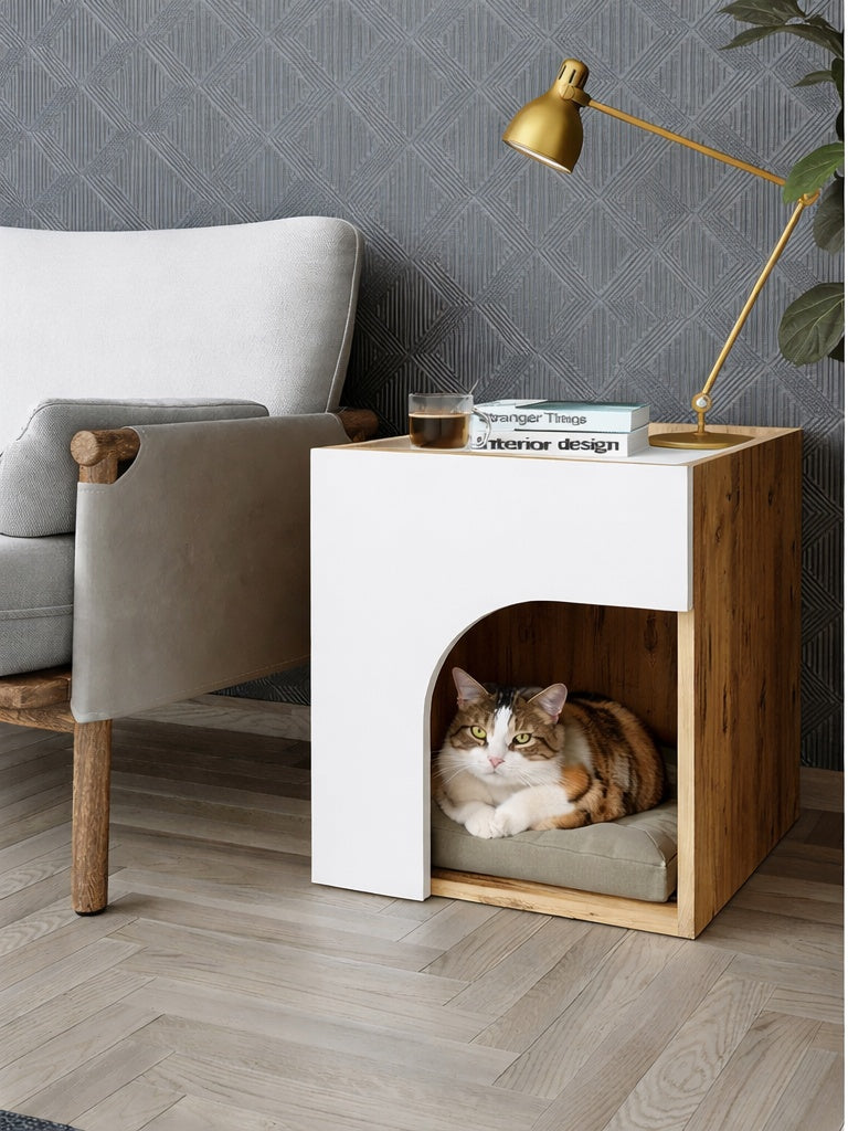 Roomart Tierhaus RINO für Hunde und Katzen, 50 cm, mit Beistelltisch-Funktion
