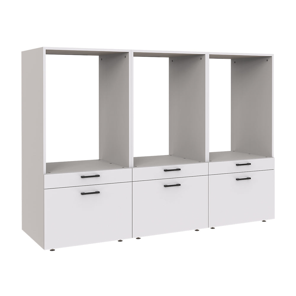 Roomart Waschmashinenshcrank für Trockner und Waschmaschine • Weiß • Schwarz eiche