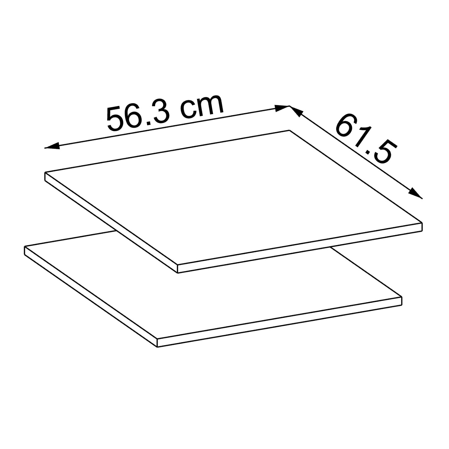 • Roomart • Einlegeböden • Für den Hochschränke C60-W und E60-W (60 cm breit) • Weiß • Schwarz-Eiche - schrank, badezimmerschrank, waschmaschinenschrank, badschrank, badezimmermöbel, waschmaschinenregal, waschturm, hochschrank, bad, möbel, weiß, waschmasc