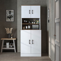 Roomart, Badezimmer Waschmaschinenschrank ATRIA, Waschmaschinenüberbau, BHT: 70 x 180 x 69 cm, in Weiß-Eiche, Anthrazit Eiche waschmaschinenschrank, waschmaschinenregal, waschturm, schrank, weiß, waschmaschinen, unterschrank, waschmaschine, trockner, haus