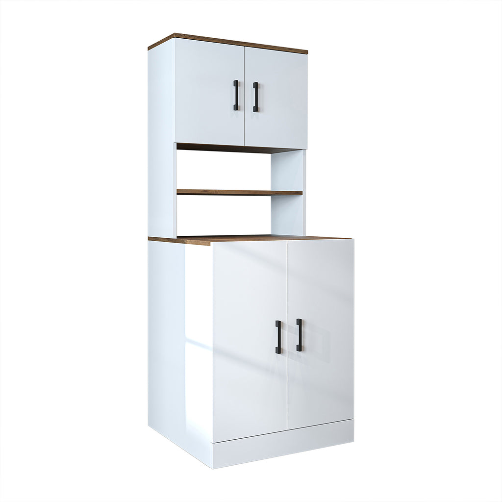 Roomart, bathroom washing machine cabinet ATRIA, washing machine superstructure, WDH: 70 x 180 x 69 cm, in white oak, anthracite oak washing machine cabinet, washing machine shelf, washing tower, cabinet, white, washing machines, base cabinet, washing machine, dryer, house