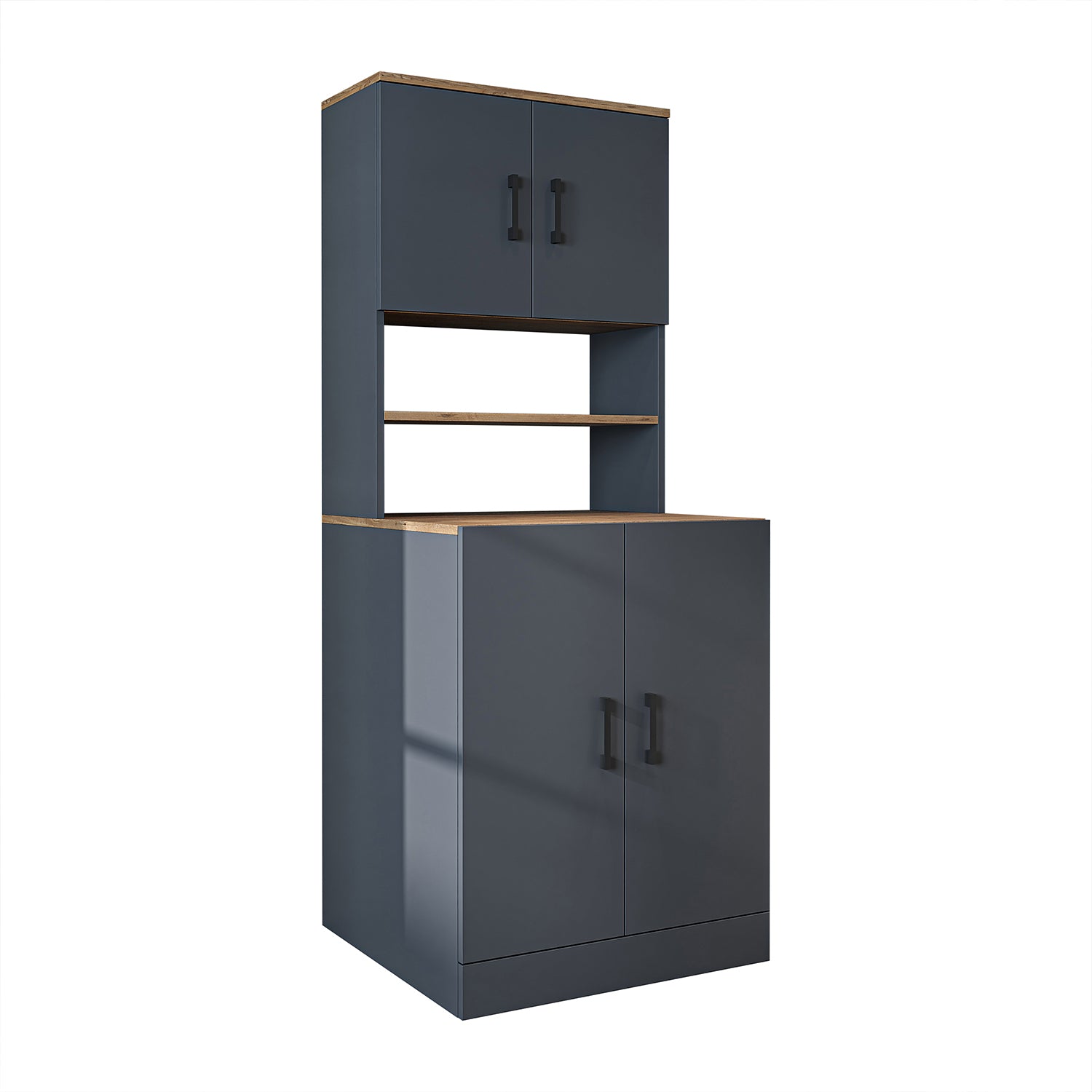 Roomart, Badezimmer Waschmaschinenschrank ATRIA, Waschmaschinenüberbau, BHT: 70 x 180 x 69 cm, in Weiß-Eiche, Anthrazit Eiche waschmaschinenschrank, waschmaschinenregal, waschturm, schrank, weiß, waschmaschinen, unterschrank, waschmaschine, trockner, haus