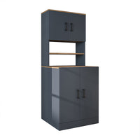Roomart, Badezimmer Waschmaschinenschrank ATRIA, Waschmaschinenüberbau, BHT: 70 x 180 x 69 cm, in Weiß-Eiche, Anthrazit Eiche waschmaschinenschrank, waschmaschinenregal, waschturm, schrank, weiß, waschmaschinen, unterschrank, waschmaschine, trockner, haus
