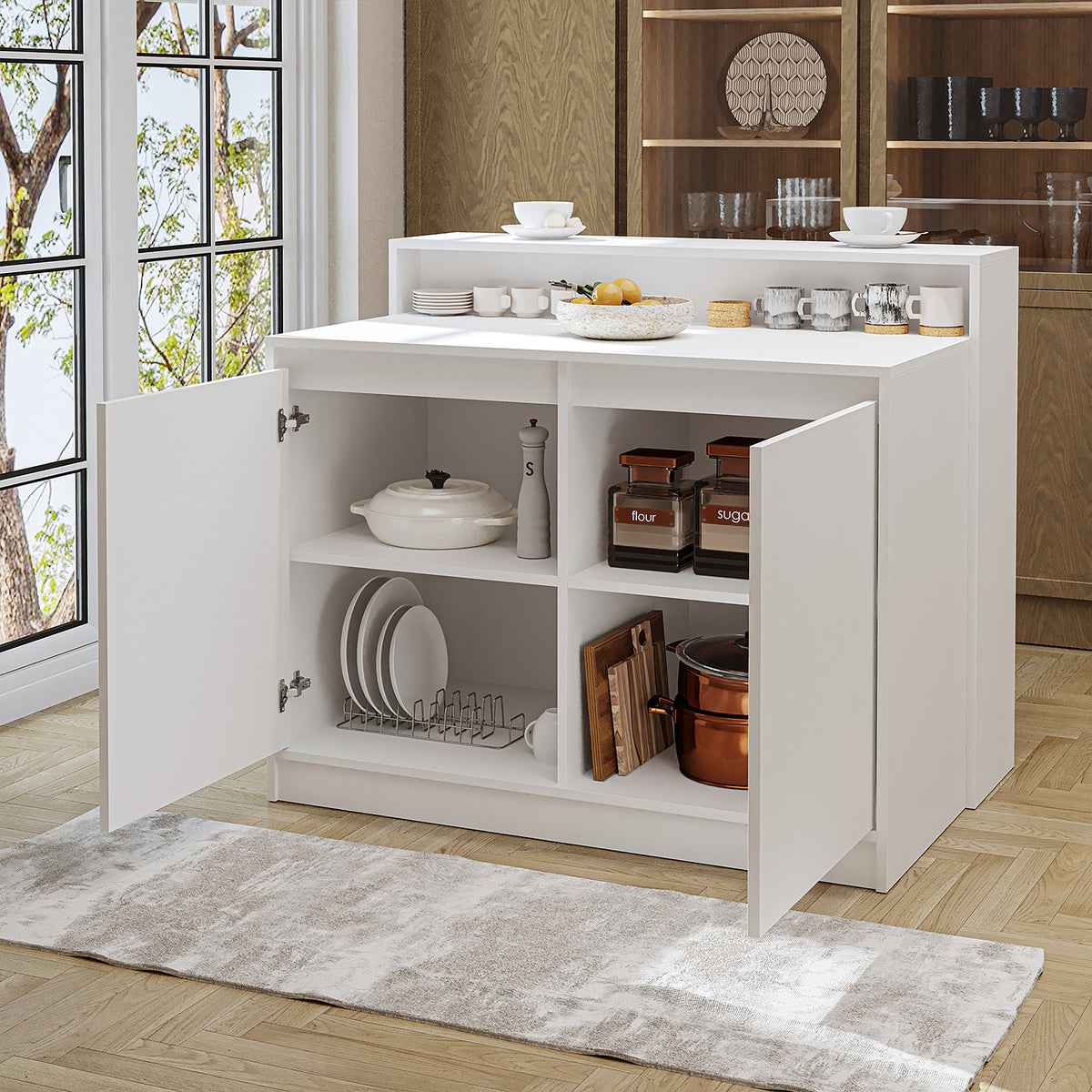 Roomart Kücheninsel CORTADO, 120 cm, moderner Bartisch mit Stauraum, in 4 Farben