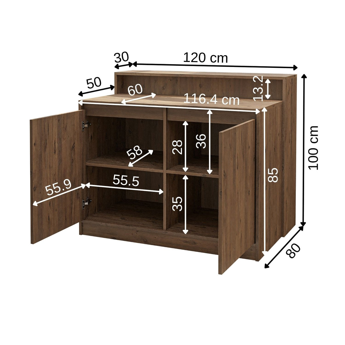 Roomart Kücheninsel CORTADO, 120 cm, moderner Bartisch mit Stauraum, in 4 Farben