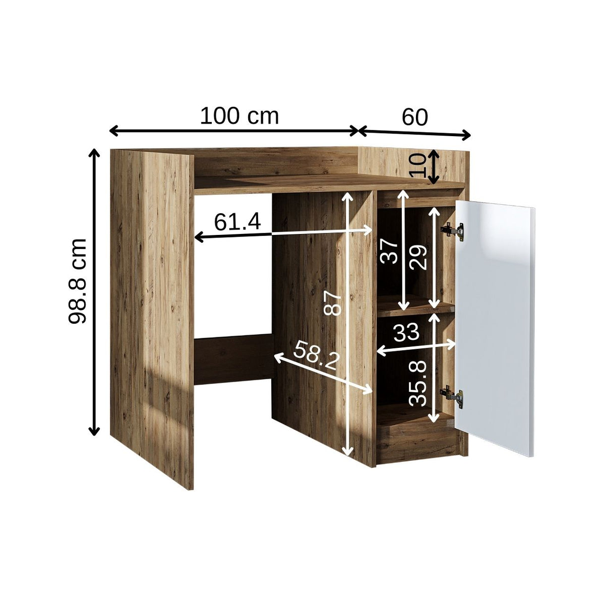 Roomart Waschmaschinenschrank DERIN-II, 100 cm, mit Oberschrank, in 4 Farben