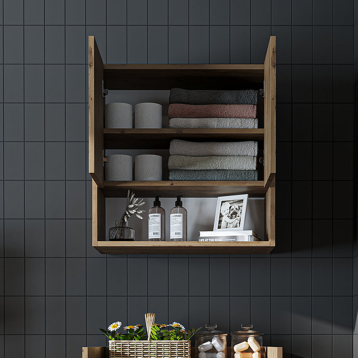 Roomart Waschmaschinenschrank DERIN-I, 65 cm, mit optionalem Oberschrank, in 4 Farben